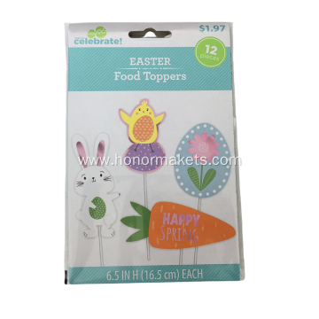 12PCS Easter Food Toppers